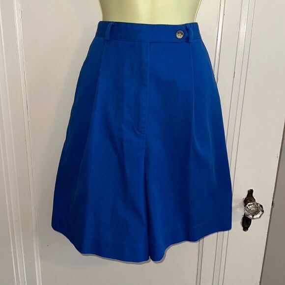 Vintage 80s/90s Talbots David Brooks royal blue high waisted pleat front shorts - Picture 1 of 7